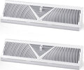 2 Pack Baseboard Register Vent 24 Inch Duct Opening Size Vent Covers for Home Floor Diffuser Wall Corner