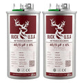 2 Pack Buck 40+5uF 40/5 MFD ±6% CBB65B Dual Run Round Start Capacitor - Ideal for HVAC Systems, Air Conditioner