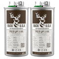 2 Pack Buck 70+5uF 70/5 MFD ±6% CBB65B Dual Run Round Start Capacitor - Ideal for HVAC Systems, Air Conditioner