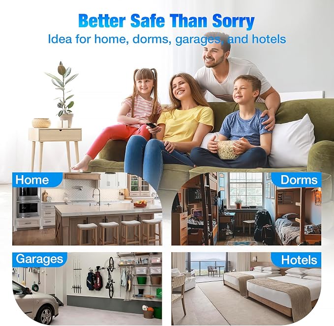 2-Pack Carbon Monoxide Detectors Plug in with Rechargeable Battery Backup, Upgraded 10-Year Sensor, Dual-Mode LED Display