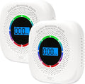 2 Pack Carbon Monoxide Detectors, Portable Carbon Monoxide Alarms for Travel, Replaceable Battery Powered CO