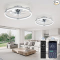 2 Pack Ceiling Fans with Lights and Remote, 20'' Low Profile Ceiling Fan with Light, 3000-6000K Dimmable