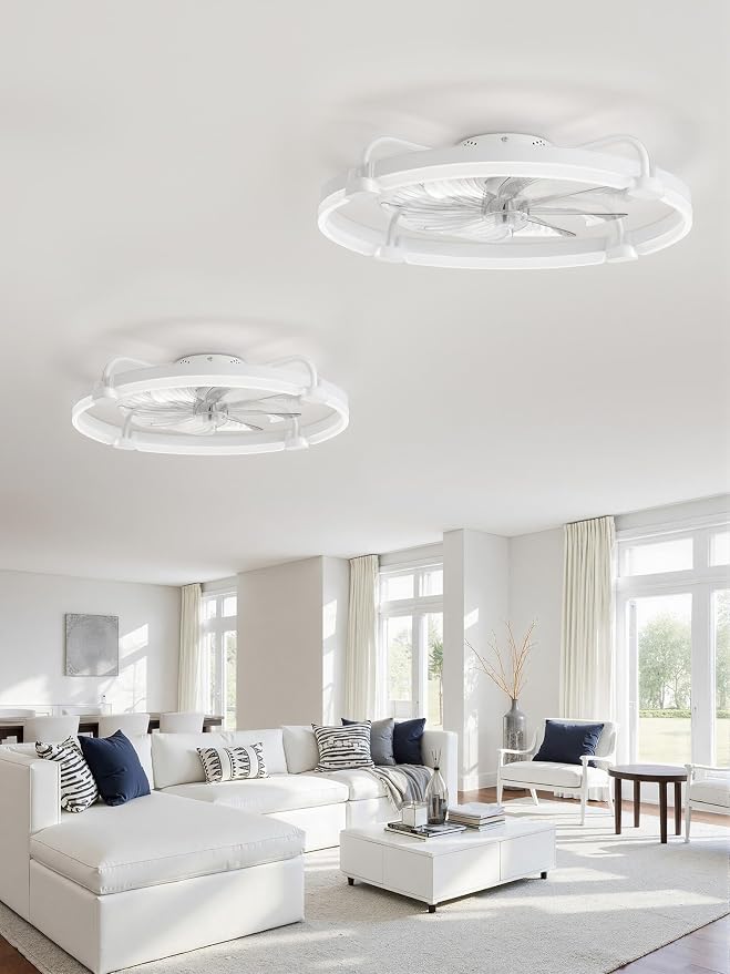 2 Pack Ceiling Fans with Lights and Remote, 24'' Low Profile Ceiling Fan with Light, 3000-6000K Dimmable, alternate view 8