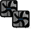2 Pack Classic Floor Mount Box Fan w/ 3 Quiet Speeds, Black, 20" - Corded Air Cooling Unit w/Powerful 2400 CFM Airflow for