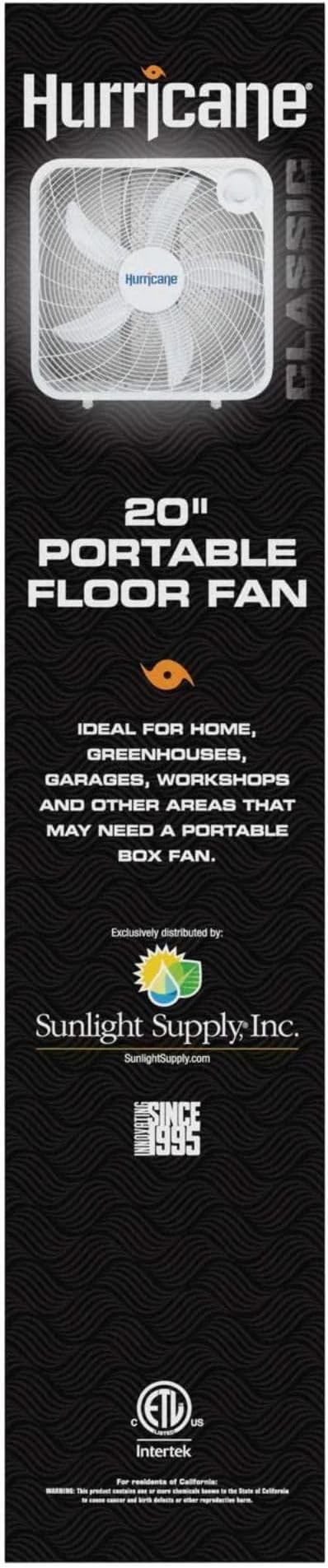 2 Pack Classic Floor Mount Box Fan w/ 3 Quiet Speeds, Black, 20" - Corded Air Cooling Unit w/Powerful 2400 CFM Airflow for