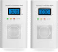 2 Pack Combination Gas & Carbon Monoxide Detectors - Plug in CO Alarm & Natural Gas Detector with Digital
