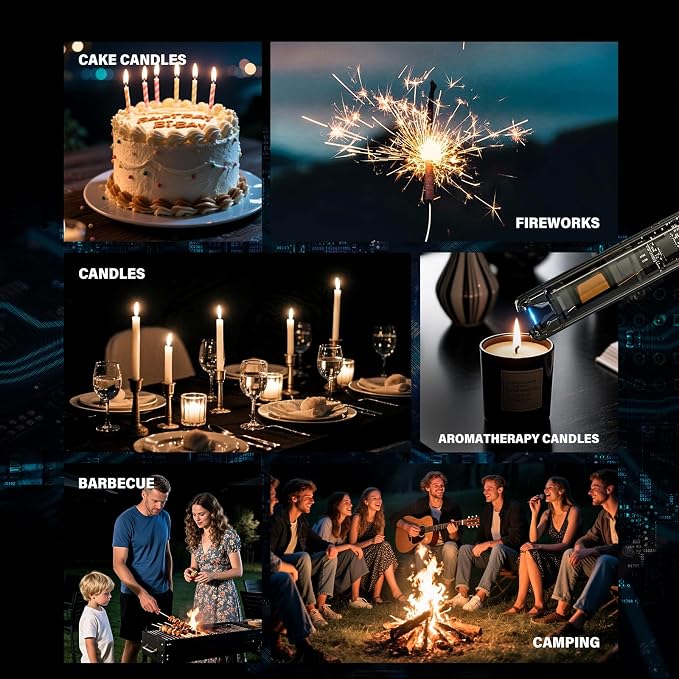 ® 2 Pack Electric Candle Lighters - 7.4 inch Long USB Rechargeable Plasma Arc Lighter Windproof Flameless Lighter for