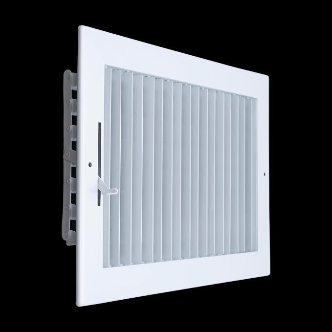 2 Pack] Fits 12x8 Duct Opening Steel Adjustable Air Supply Grille by | Register Vent Cover Grill for Sidewall and Ceiling |