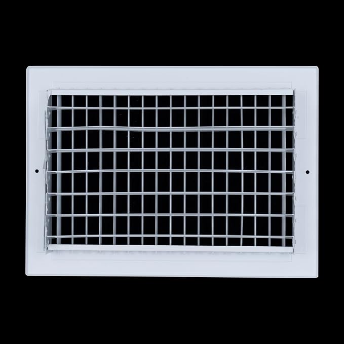 2 Pack] Fits 12x8 Duct Opening Steel Adjustable Air Supply Grille by | Register Vent Cover Grill for Sidewall and Ceiling |