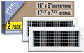 2 Pack] Fits 16x6 Duct Opening Steel Adjustable Air Supply Grille by | Register Vent Cover Grill for Sidewall and Ceiling |