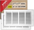 2 Pack] Fits 20x10 Duct Opening | Steel Return Air Filter Grille by [Removable Door] for 1-inch Filters | Vent Cover Grill