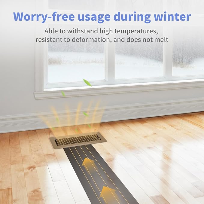 2 Pack Floor Register 2" x 12" Inch Heavy Duty Floor Vents, Metal Heat Air Vent Covers Rust Proof Finish Floor Vent Covers
