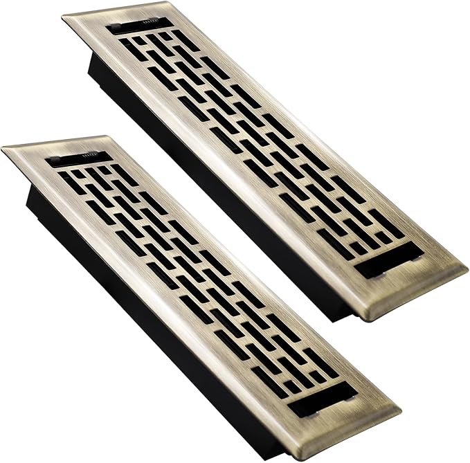 2 Pack Floor Register 2x10 Inches Heavy Duty Walkable Steel Floor Vents Ease Adjust Air Flow Direction Floor Registers