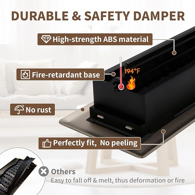 2 Pack Floor Register 2x12 Inches Heavy Duty Walkable Steel Floor Vents Ease Adjust Air Flow Direction Floor Registers