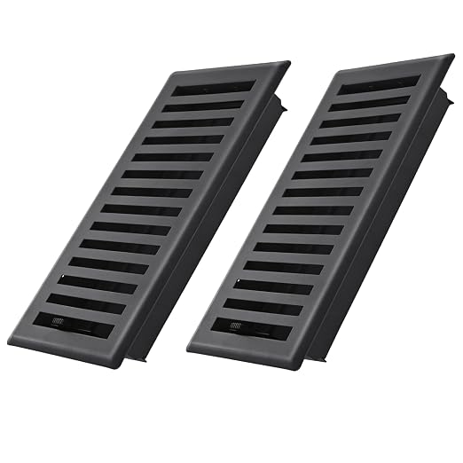 2 Pack Floor Register 4X10 Inches, Heavy Duty Walkable Floor Vent Covers, Easy Adjust Air Supply Lever Decorative Floor Vents