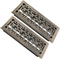 2 Pack Floor Register 4x12 Inches Heavy Duty Walkable Steel Floor Registers Adjustable Airflow Floor Vent Covers - Antique