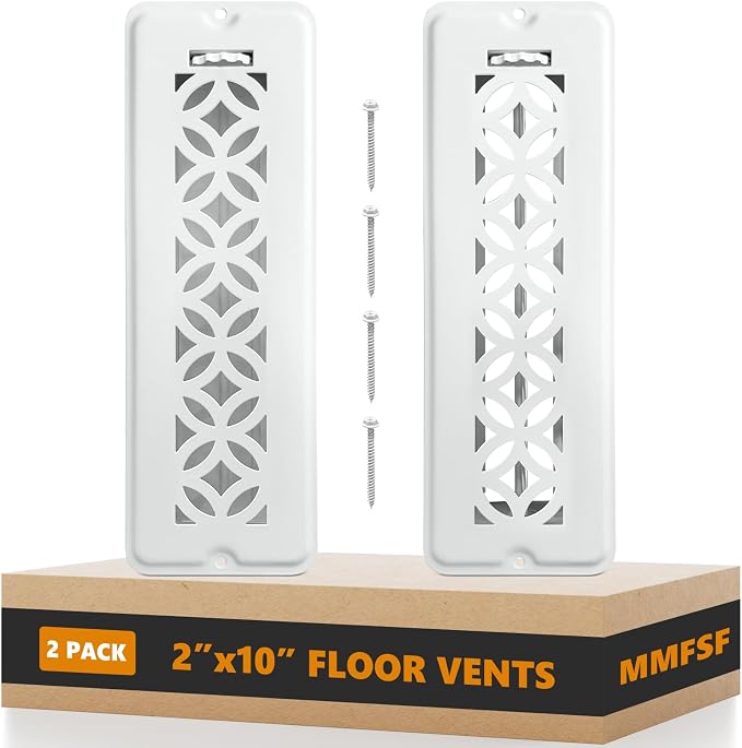 2 Pack Floor Vent Covers, Floor Register 2x10, Adjustable Decorative Vent Covers for Home Floor Ceiling or Sidewall Vent