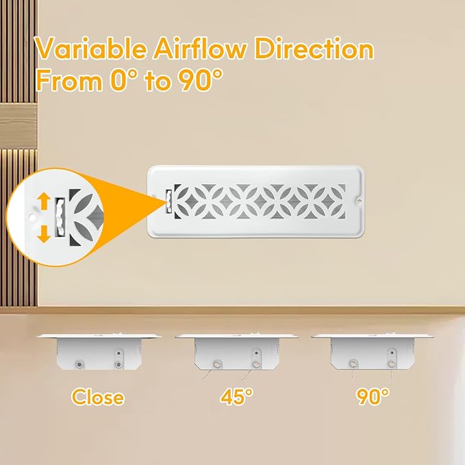 2 Pack Floor Vent Covers, Floor Register 2x10, Adjustable Decorative Vent Covers for Home Floor Ceiling or Sidewall Vent