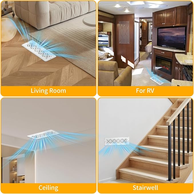2 Pack Floor Vent Covers, Floor Register 2x10, Adjustable Decorative Vent Covers for Home Floor Ceiling or Sidewall Vent