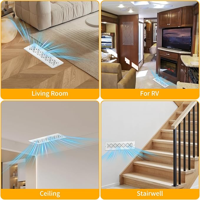 2 Pack Floor Vent Covers, Floor Register 2x12 with Screws, Adjustable Decorative Vent Covers for Home Floor Ceiling or