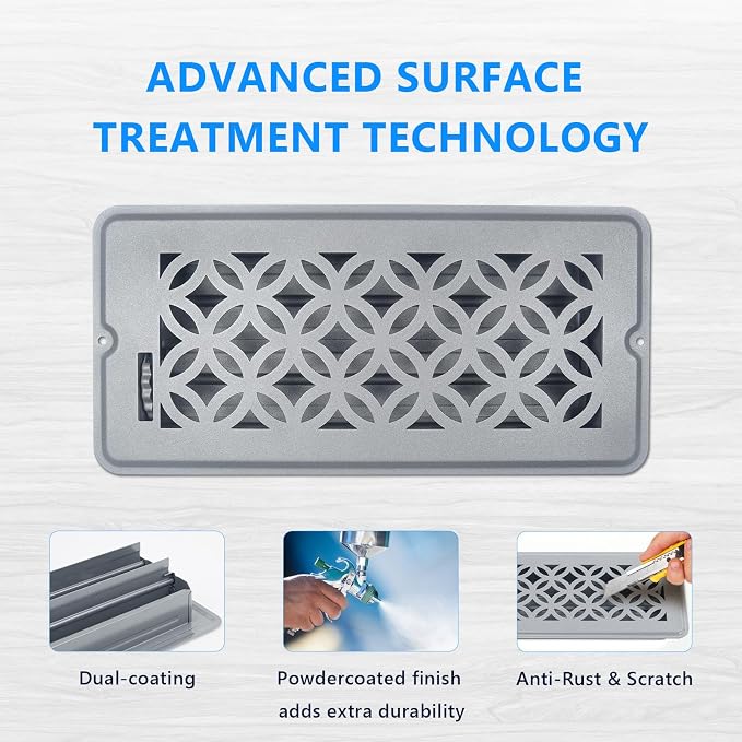 2 Pack Floor Vent Covers, Floor Register 4x10, Adjustable Decorative Vent Covers for Home Floor Ceiling or Sidewall Vent