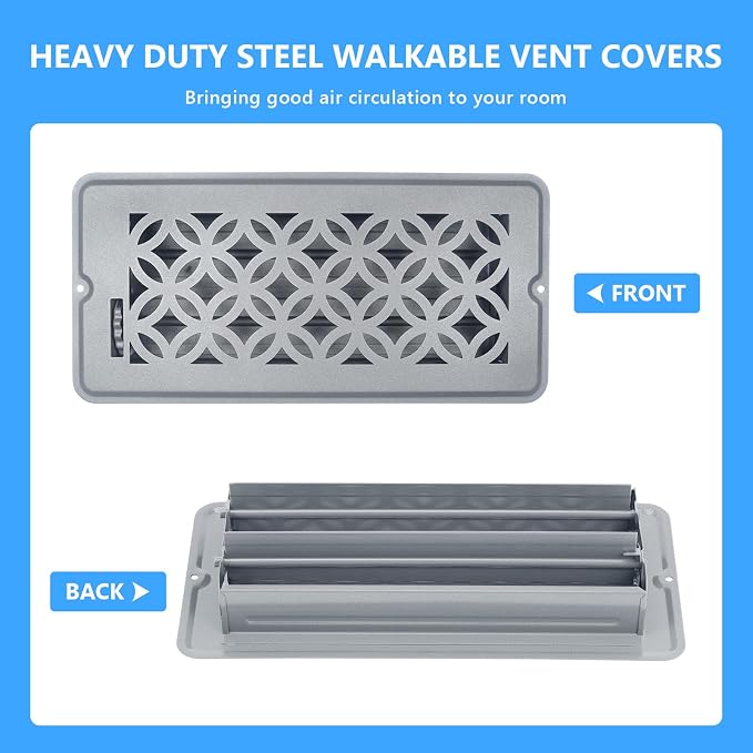 2 Pack Floor Vent Covers, Floor Register 4x10, Adjustable Decorative Vent Covers for Home Floor Ceiling or Sidewall Vent