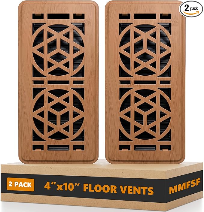 2 Pack Floor Vent Covers, Floor Register 4x10, Heavy Duty Walkable Steel Vent Cover, Adjustable Metal Decorative Vent Covers