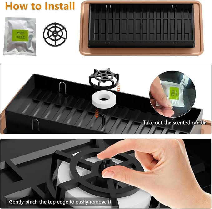 2 Pack Floor Vent Covers, Floor Register 4x10, Heavy Duty Walkable Steel Vent Cover, Adjustable Metal Decorative Vent Covers