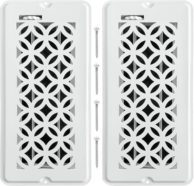 2 Pack Floor Vent Covers, Floor Register 4x10 with Screws, Adjustable Decorative Vent Covers for Home Floor Ceiling or