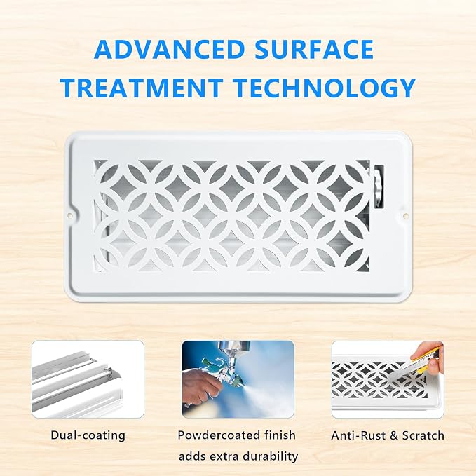 2 Pack Floor Vent Covers, Floor Register 4x10 with Screws, Adjustable Decorative Vent Covers for Home Floor Ceiling or