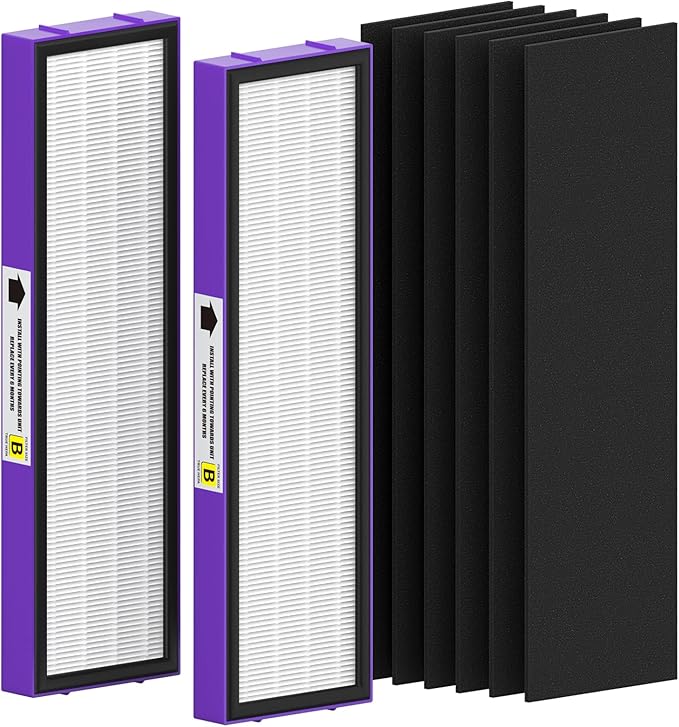 2 Pack FLT4850PT True HEPA Replacement Filter B, with Pet Pure Treatment for G-Guardian Air Purifier C4900 AC4825 AC4850PT
