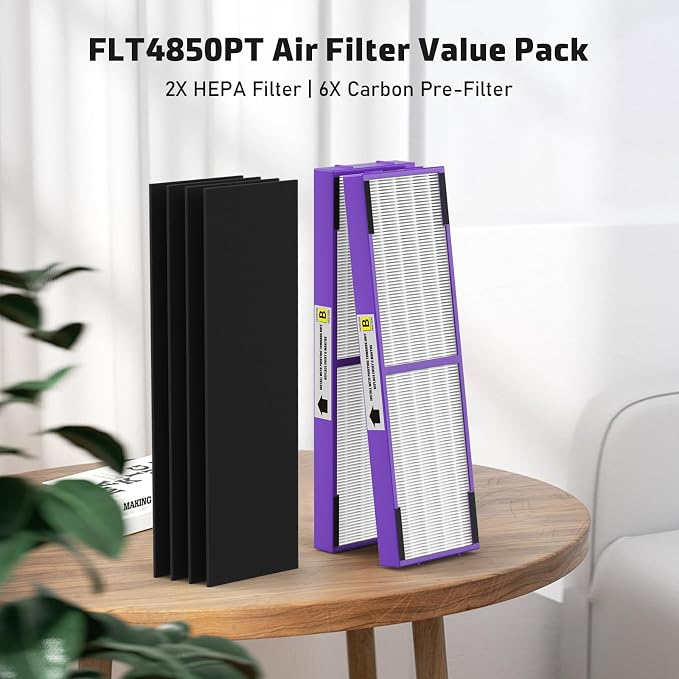 2 Pack FLT4850PT True HEPA Replacement Filter B, with Pet Pure Treatment for G-Guardian Air Purifier C4900 AC4825 AC4850PT