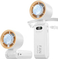 2 Pack Handheld Portable Turbo Fan with Ice Cooler, Speed (1-199) 5500mAh*2 Rechargeable Personal Fan,[20H