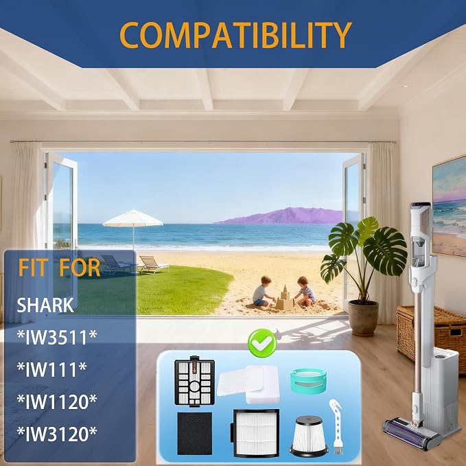 (2 Pack) IW3511 HEPA Filters Replacement Parts Compatible with Shark IW3120 Detect Clean Auto Empty System and Shark