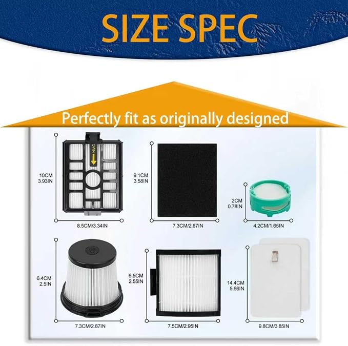 (2 Pack) IW3511 HEPA Filters Replacement Parts Compatible with Shark IW3120 Detect Clean Auto Empty System and Shark