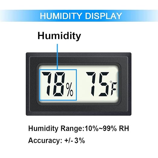 2 Pack Mini Digital Hygrometer Thermometer Gauge, Indoor Outdoor Temperature Humidity Meter for Humidifiers Greenhouse