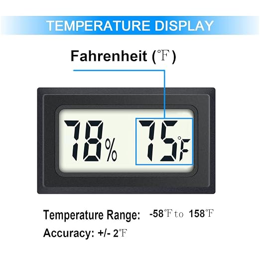2 Pack Mini Digital Hygrometer Thermometer Gauge, Indoor Outdoor Temperature Humidity Meter for Humidifiers Greenhouse
