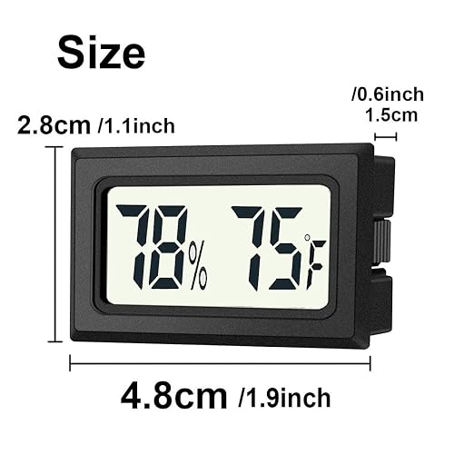 2 Pack Mini Digital Hygrometer Thermometer Gauge, Indoor Outdoor Temperature Humidity Meter for Humidifiers Greenhouse