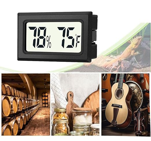 2 Pack Mini Digital Hygrometer Thermometer Gauge, Indoor Outdoor Temperature Humidity Meter for Humidifiers Greenhouse