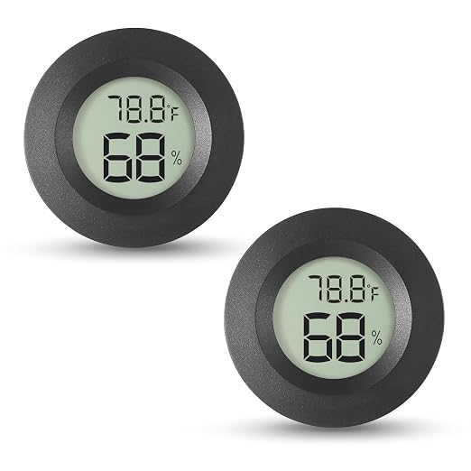 2-Pack Mini Hygrometer & Thermometer, Indoor Outdoor Digital Humidity Meter Gauge Temperature, °F/°C, for Home