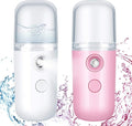 2 Pack Nano Facial Mister Spray Bottle Handheld Humidifier Portable Face Mister for Eyelash Extensions USB Rechargeable 1 oz