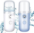 2 Pack Nano Facial Mister Spray Bottle Handheld Humidifier Portable Face Mister for Eyelash Extensions USB Rechargeable 1 oz