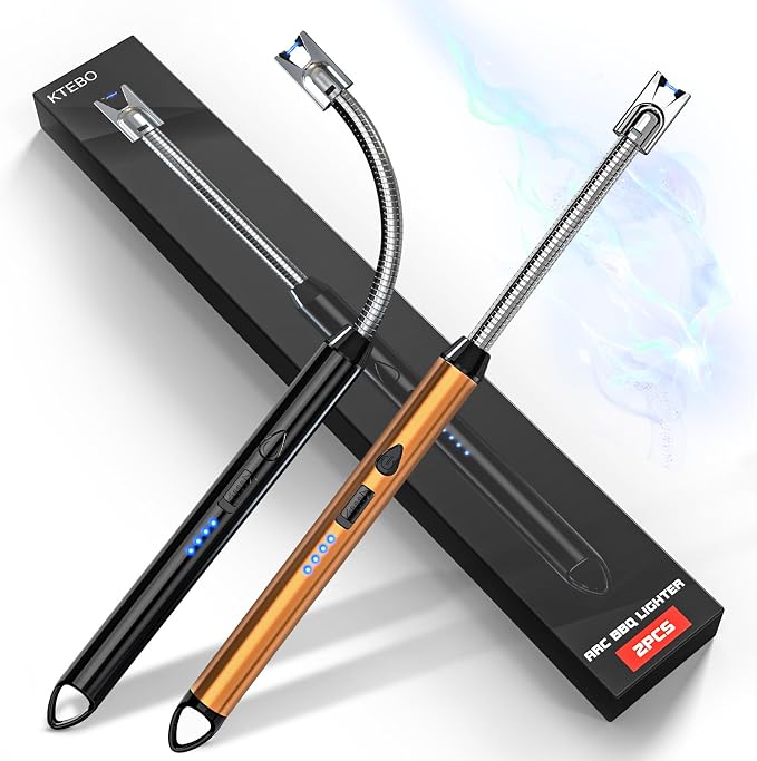 2 Pack Plasma Arc Electric Candle Lighters Rechargeable, Flexible Gooseneck Long Reach for Scented Candles, BBQ Grill
