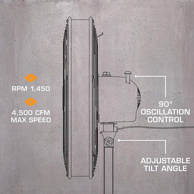 2-Pack Pro High-Velocity Oscillating Metal Stand Fan w/ 3-Speed Setting, 20" - Heavy-Duty Cooling Pedestal Unit, alternate