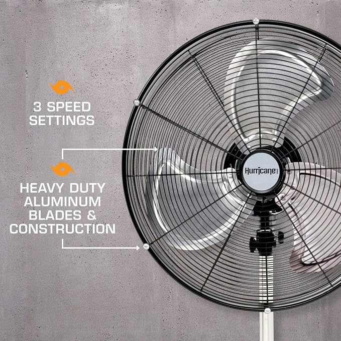 2-Pack Pro High-Velocity Oscillating Metal Stand Fan w/ 3-Speed Setting, 20" - Heavy-Duty Cooling Pedestal Unit, alternate