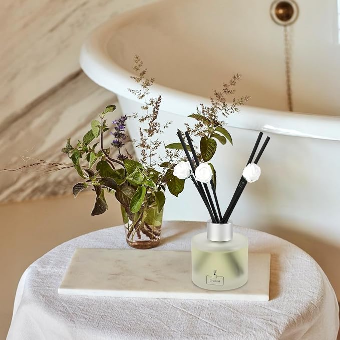 2 Pack Reed Diffuser Set, Bamboo White Tea Scented, Home Fragrance with 14 Sticks Bathroom Decor, alternate product view 5