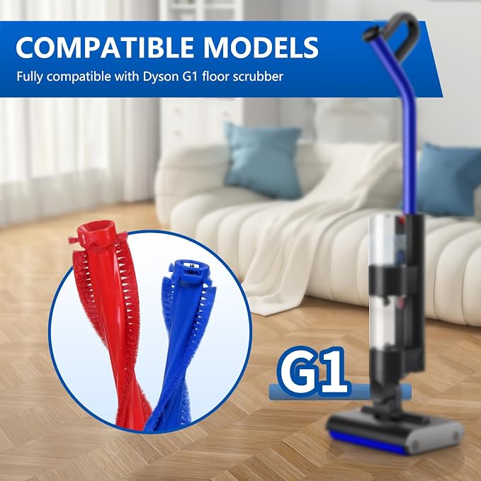 2 Pack Replacement Roller Brushes Compatible with Wash G1 Wet Cleaner,Front debris and Rear debris,2 Vacuum Attachment