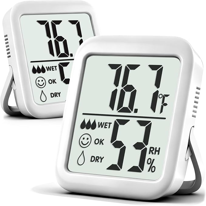 2 Pack Room Thermometer for Home, Indoor Hygrometer Humidity Meter Gauge, Digital Temperature and Humidity Sensor Monitor for