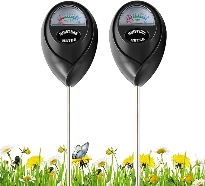 2 Pack Soil Moisture Meter, Plant Water Monitor, Lawn Moisture Meter,Soil Hygrometer Sensor for Gardening, Farming, product