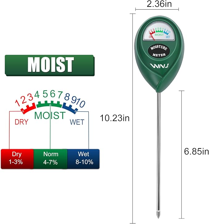 2 Pack Soil Moisture Meter, Plant Water Monitor, Lawn Moisture Meter,Soil Hygrometer Sensor for Gardening, Farming, alternate
